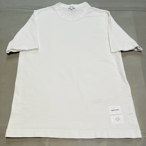 Norse Project Men T-Shirt Holger Tab Series White Organic Streetwear Japan-M3400 - Picture 1 of 9